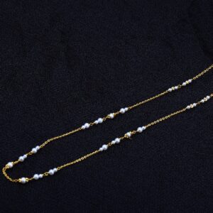 Ladies White Moti Simple Delicate ChainMala-AC136