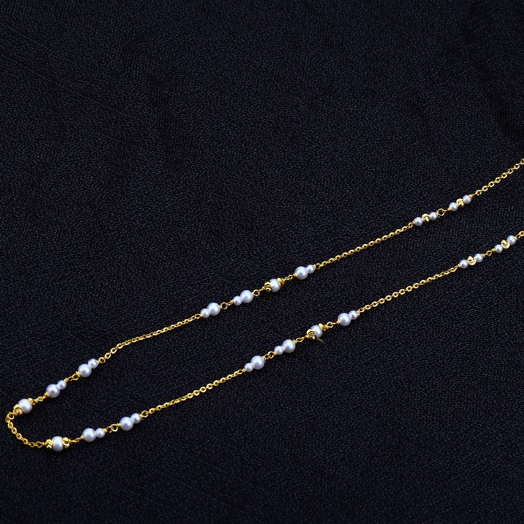Ladies White Moti Simple Delicate ChainMala-AC136