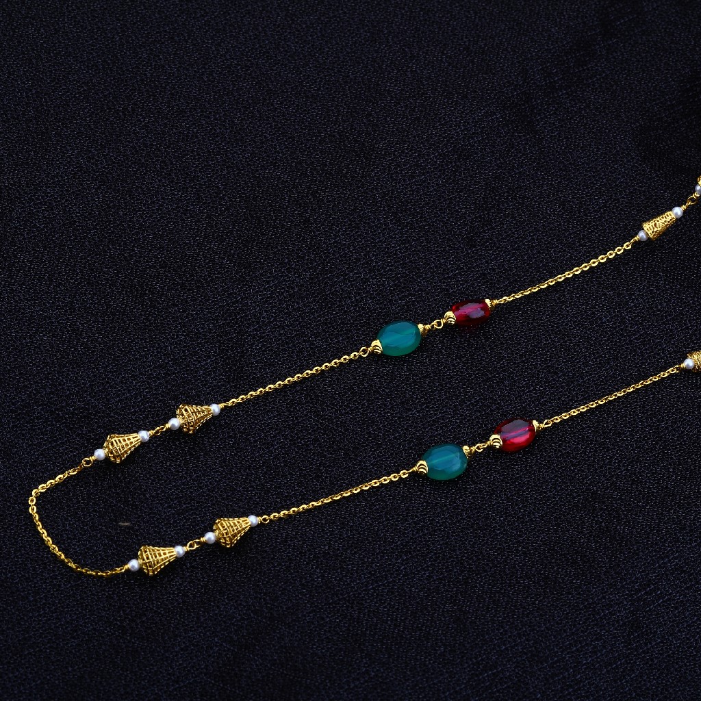 Colourfull Stone Ladies 22K Gold ChainMala-AC134
