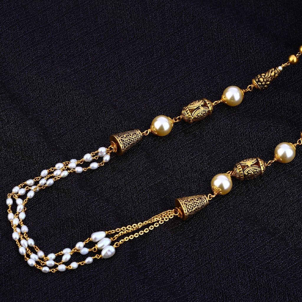 Ladies 22K Gold Antique Design Moti Mala-AC88