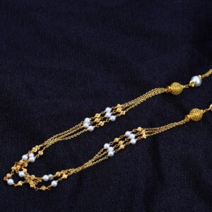 22K Gold Ladies Chain Moti Mala-AC82