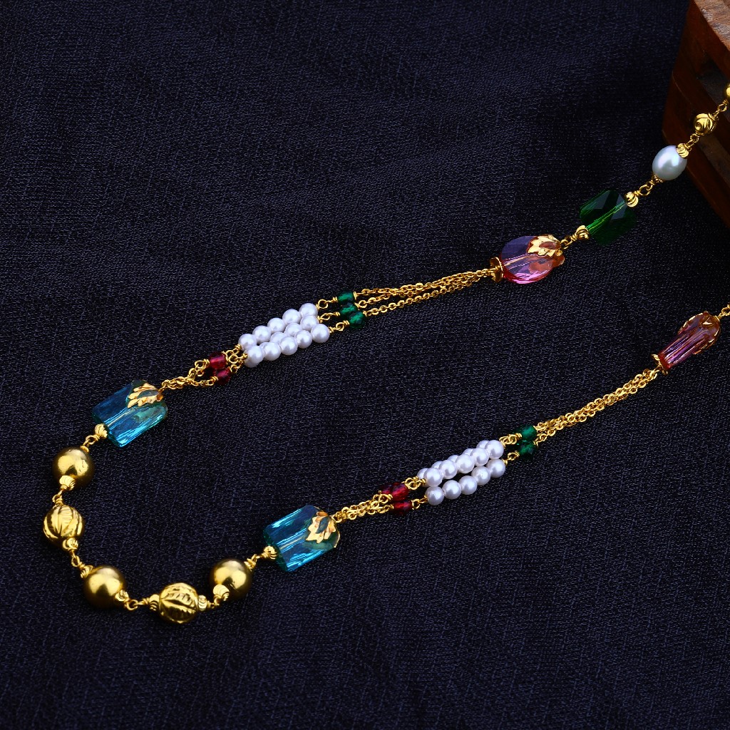 Ladies 916 Gold Delicate Moti Chain-AC79