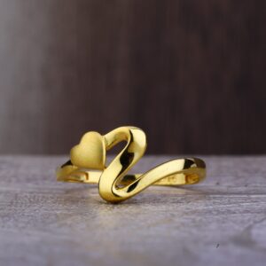 Ladies 22K Gold Heart Designer Ring -LPR78