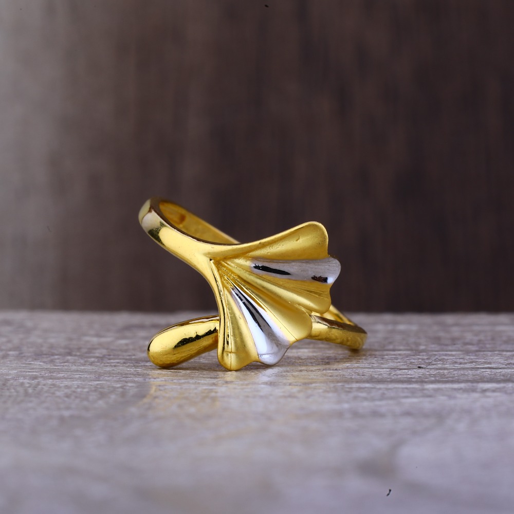 Ladies 916 Gold Fancy Roduim Ring -LPR74