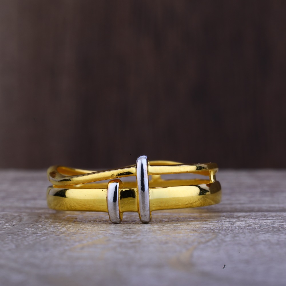 Ladies 916 Gold Band Design Ring -LPR70 - Image 3