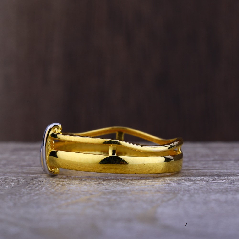 Ladies 916 Gold Band Design Ring -LPR70 - Image 2