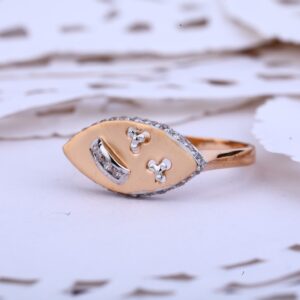 Delicate Rose Gold 18K Fancy Cz Ring-RLR418