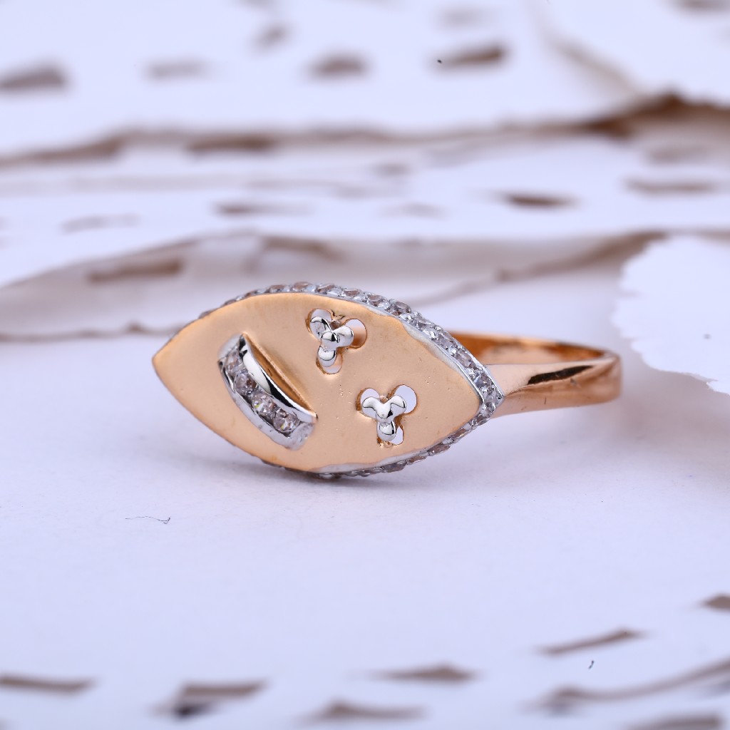 Delicate Rose Gold 18K Fancy Cz Ring-RLR418