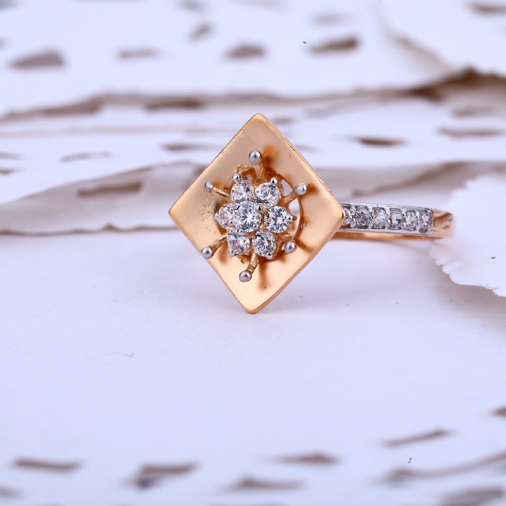 Ladies 18K Rose Gold Delicate Ring-RLR417