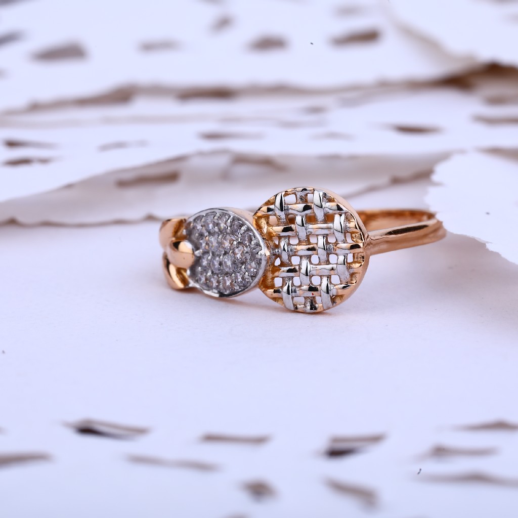 Rose Gold Cz 18K Fancy Ring-RLR413
