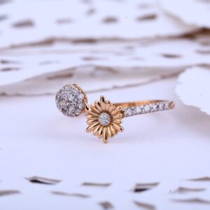 Ladies Cz Rose Gold Fancy Ring-RLR412