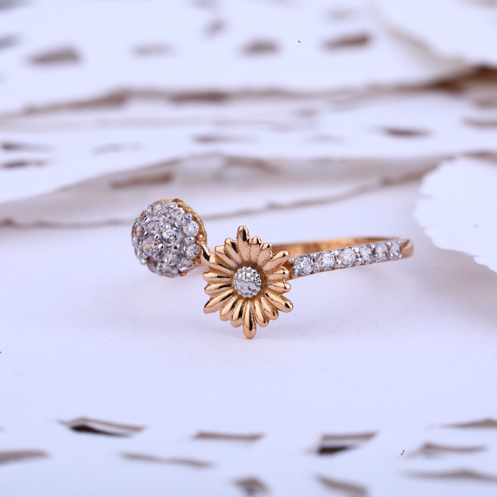 Ladies Cz Rose Gold Fancy Ring-RLR412