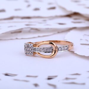 Ladies Rose Gold Fancy Cz Delicate Ring-RLR410
