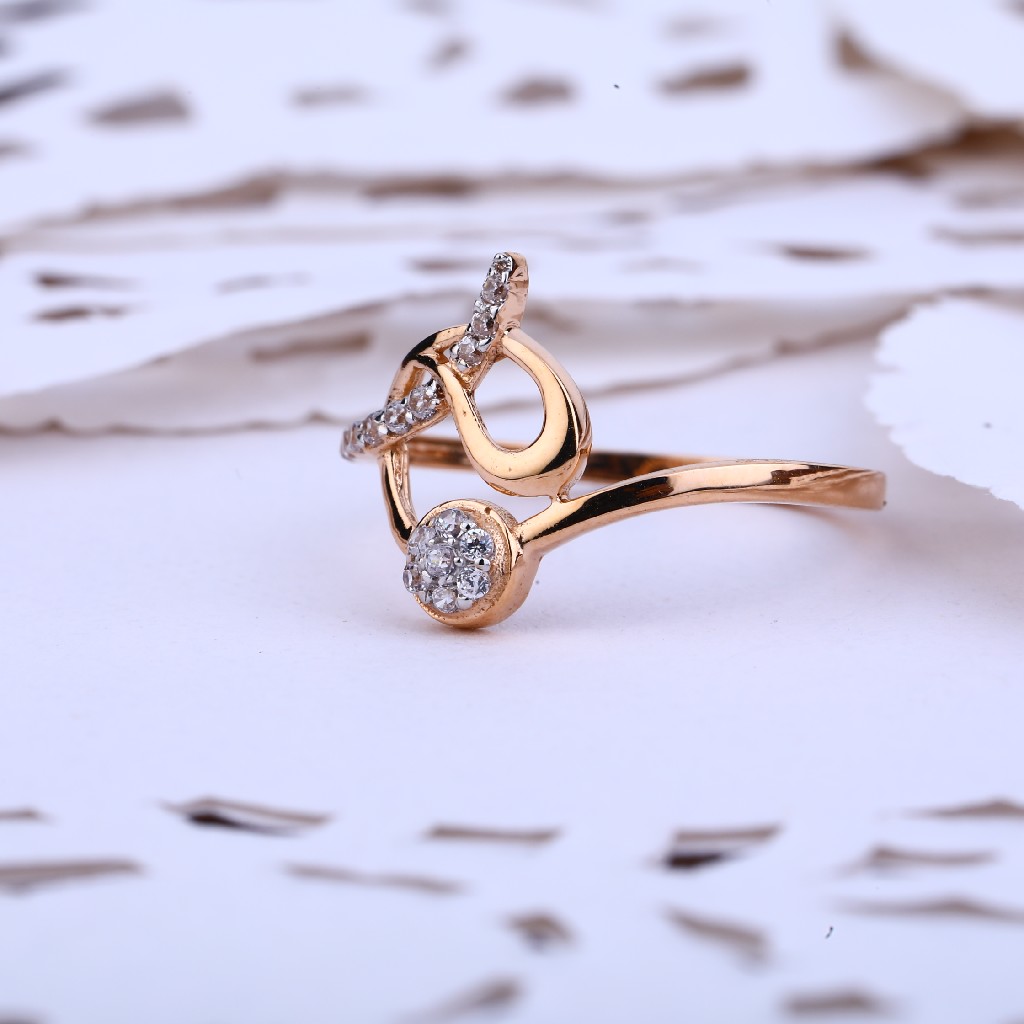 Rose Gold Designer 18K Ladies Ring-RLR405