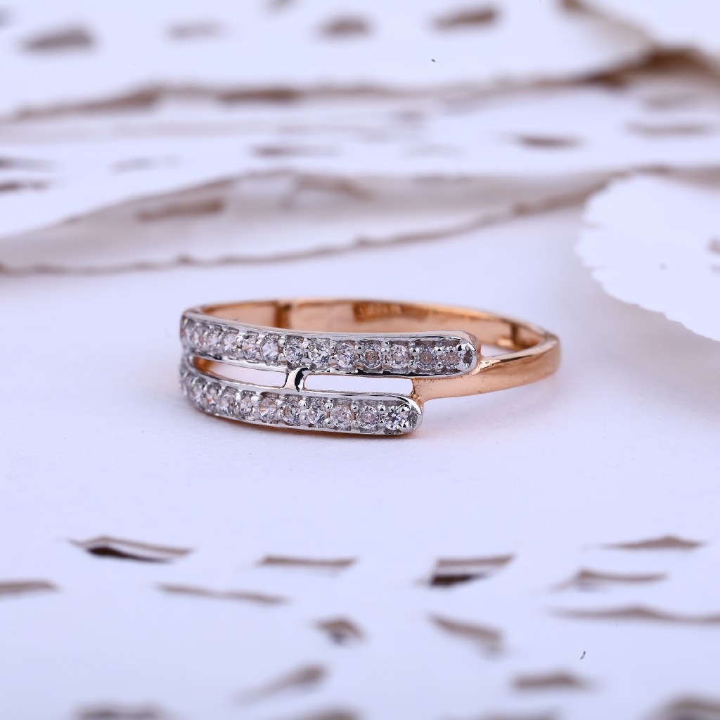 Ladies Rose Gold Designer 18K Ring-RLR403