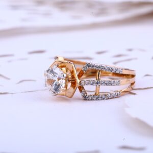 Ladies Engagement Solitaire Rose Gold 18K Ring-RLR388