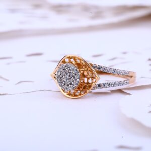 Rose Gold 18K Ladies Cz Ring-RLR385