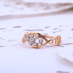 Ladies Rose Gold Designer Delicate 18K Ring-RLR384