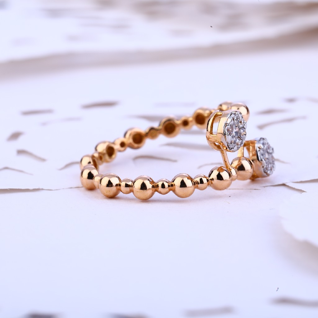 Ladies Rose Gold Delicate Fancy 18K Ring-RLR383 - Image 5