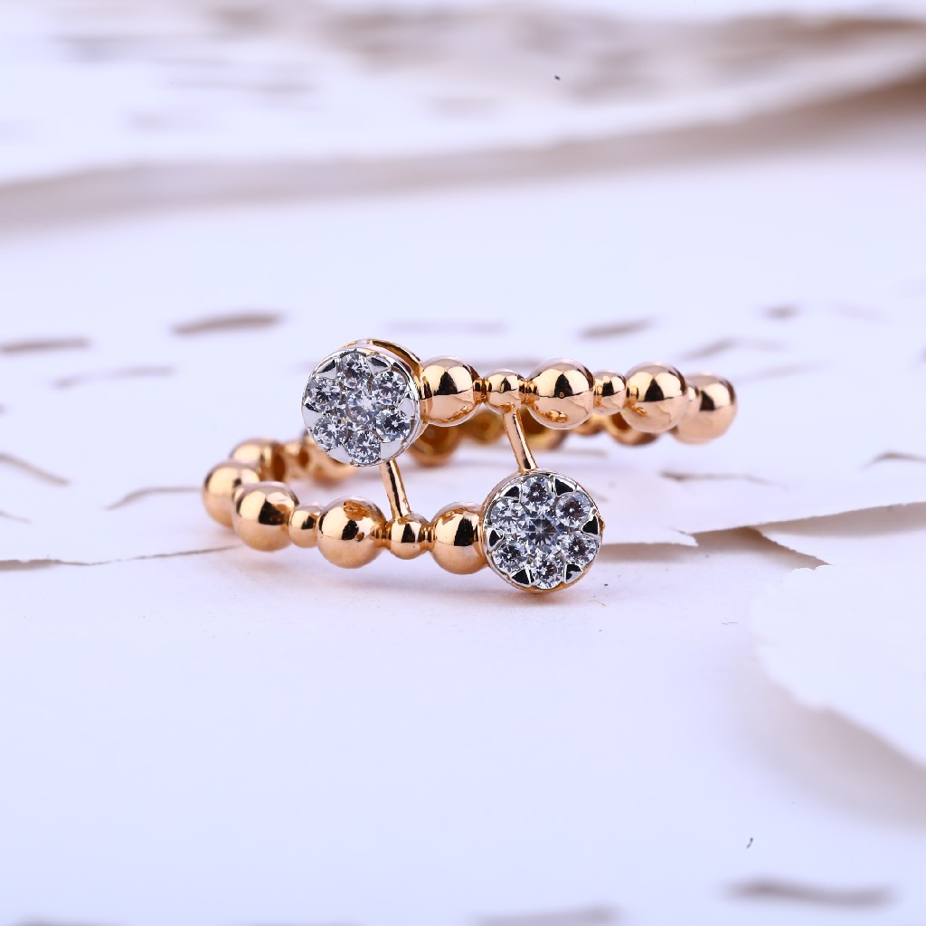 Ladies Rose Gold Delicate Fancy 18K Ring-RLR383 - Image 4