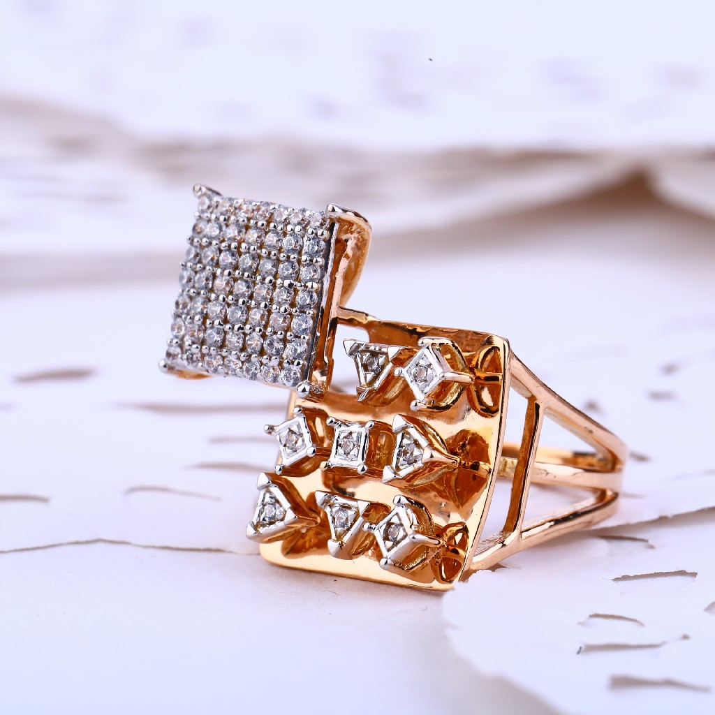 Rose Gold Ladies 18K Cz Ring-RLR382
