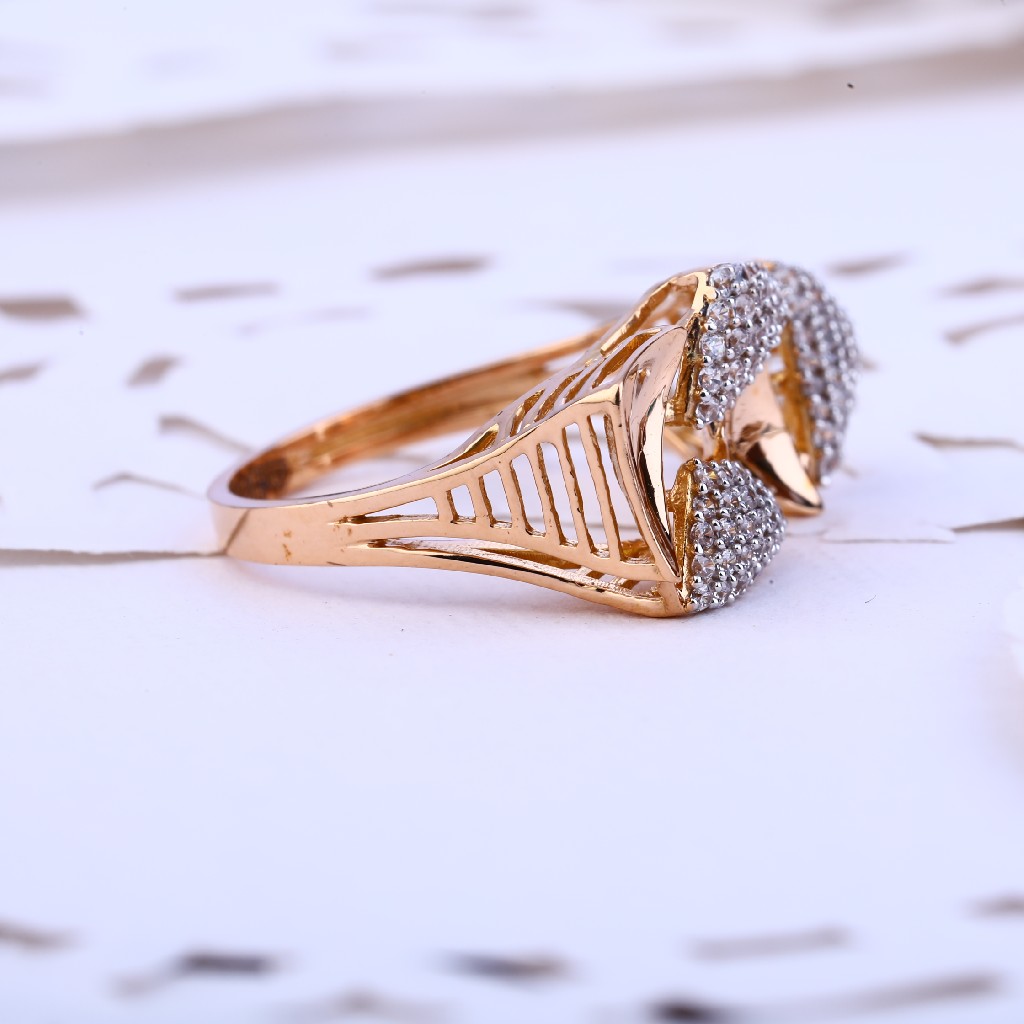 Ladies Rose Gold Designer 18K Ring-RLR378 - Image 3