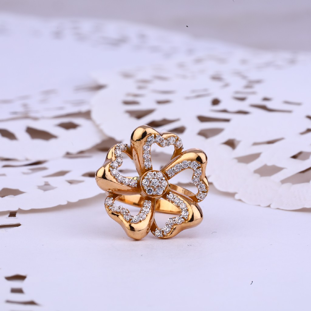 Ladies Rose Gold 18K Designer Ring-RLR365 - Image 2