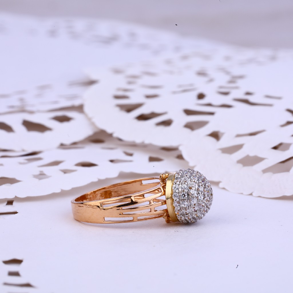 Ladies Rose Gold 18K Cz Ring-RLR362 - Image 3