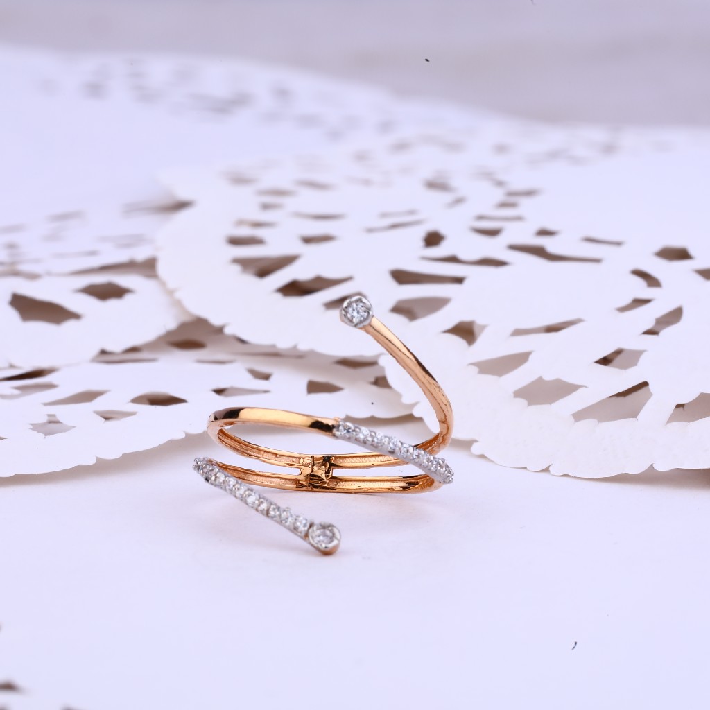 Ladies Rose Gold Spring Design 18K Ring-RLR359