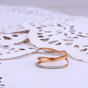 Rose Gold 18K Fancy Ladies Ring-RLR353
