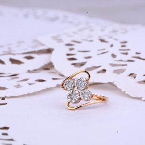 Delicate Designer Rose Gold Ladies 18K Ring-RLR351