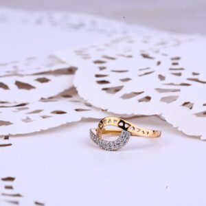 Ladies 18K Rose Gold Cz Fancy Ring-RLR350