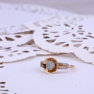 Ladies Rose Gold 18K Fancy Casting Ring-RLR349