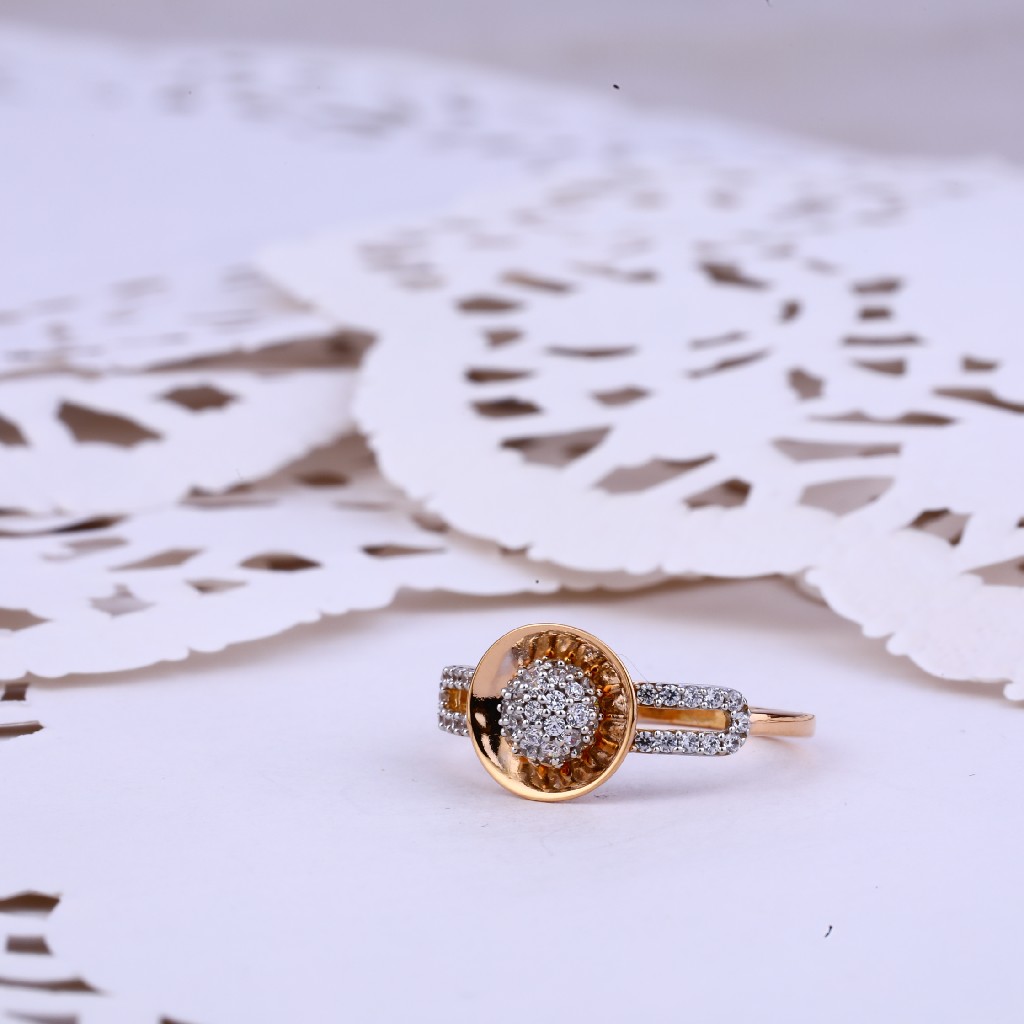 Ladies Rose Gold 18K Fancy Casting Ring-RLR349