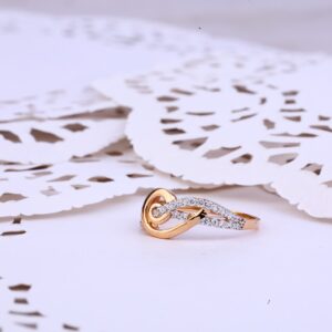Rose Gold 18K Cz Ladies Ring-RLR348