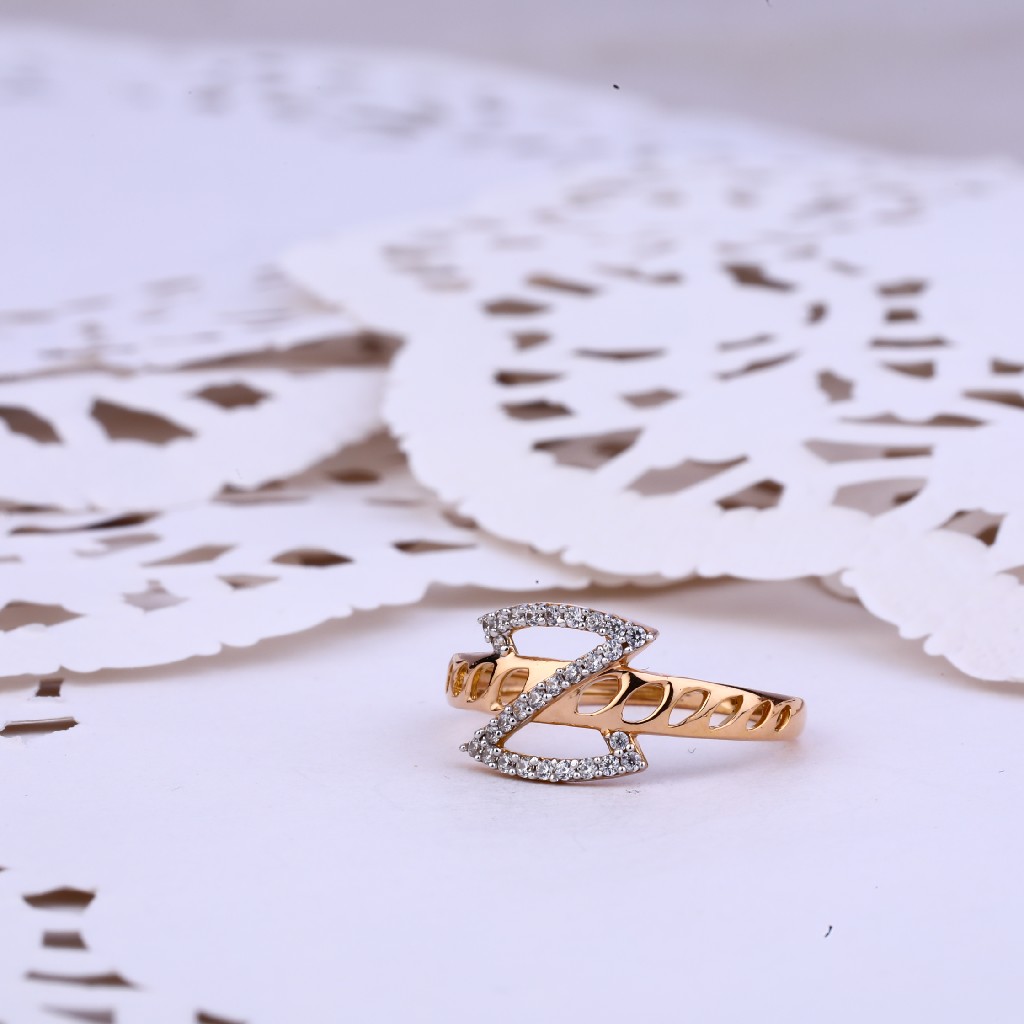 Ladies 18K Rose Gold Delicate Ring-RLR345
