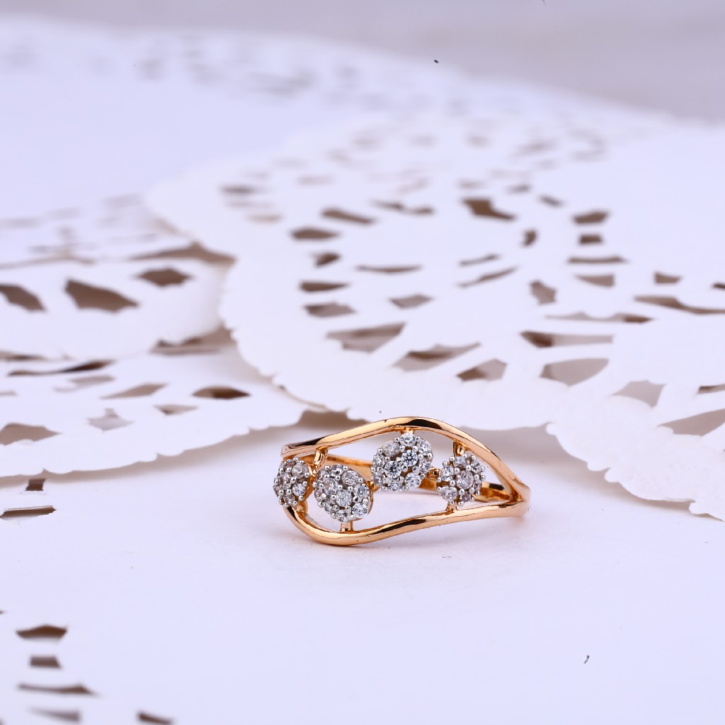 Ladies Rose Gold Designer Fancy 18K Ring-RLR342