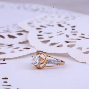 Rose Gold Solitaire Engagement Ladies Ring-RLR341
