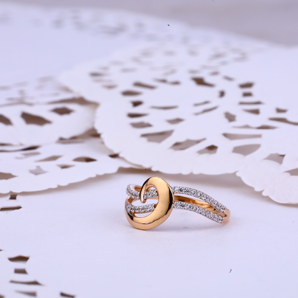 Ladies Rose Gold Delicate Daily Wear 18K Ring-RLR339