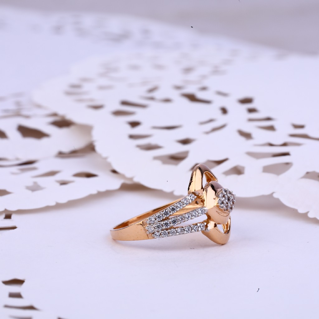 Rose Gold Cz 18K Ladies Ring-RLR336 - Image 3
