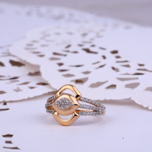 Rose Gold Cz 18K Ladies Ring-RLR336