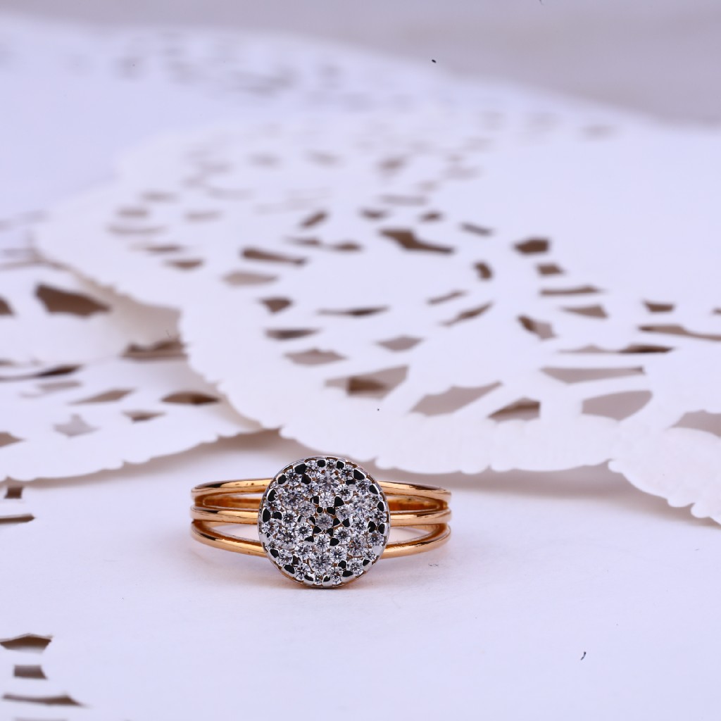 Rose Gold Simple Delicate Ladies 18K Ring-RLR334 - Image 5