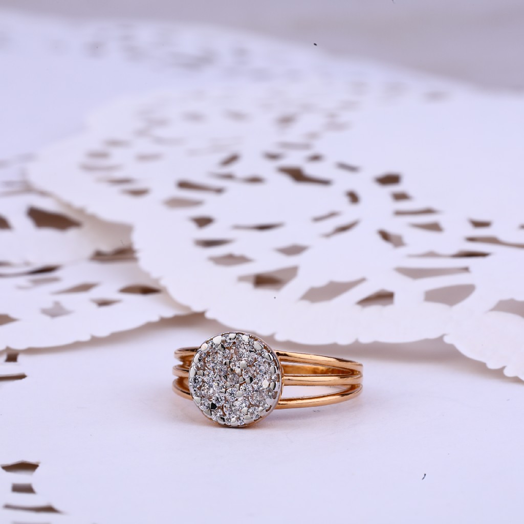 Rose Gold Simple Delicate Ladies 18K Ring-RLR334 - Image 3