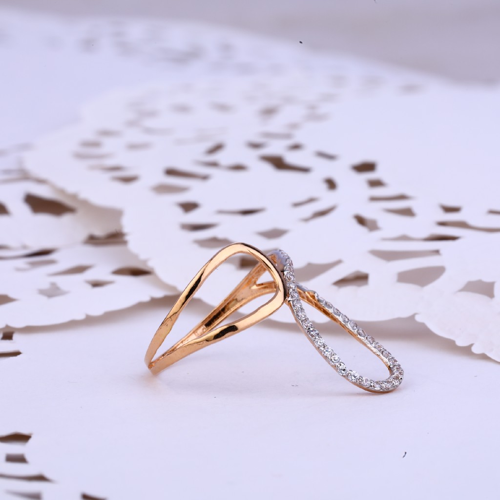Ladies Rose Gold Cz 18K Ring-RLR332 - Image 3