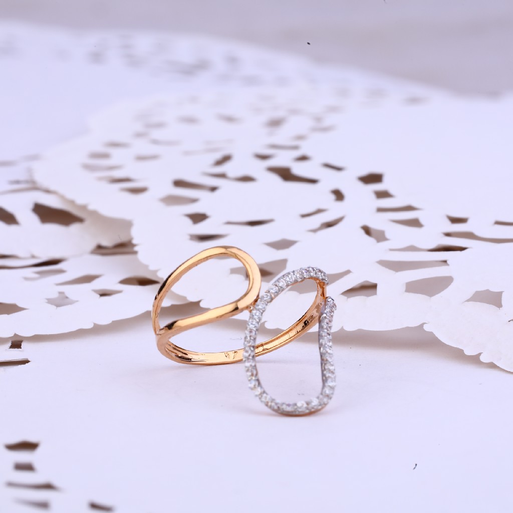 Ladies Rose Gold Cz 18K Ring-RLR332 - Image 2