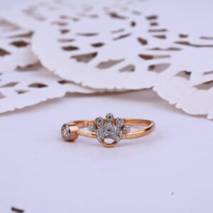Rose Gold Fancy 18k Cz Ring-RLR328