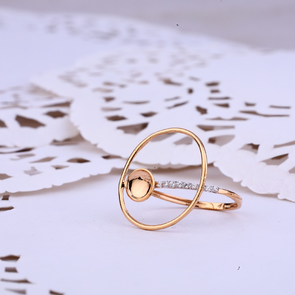 Delicate Rose Gold Ladies 18K Ring-RLR326