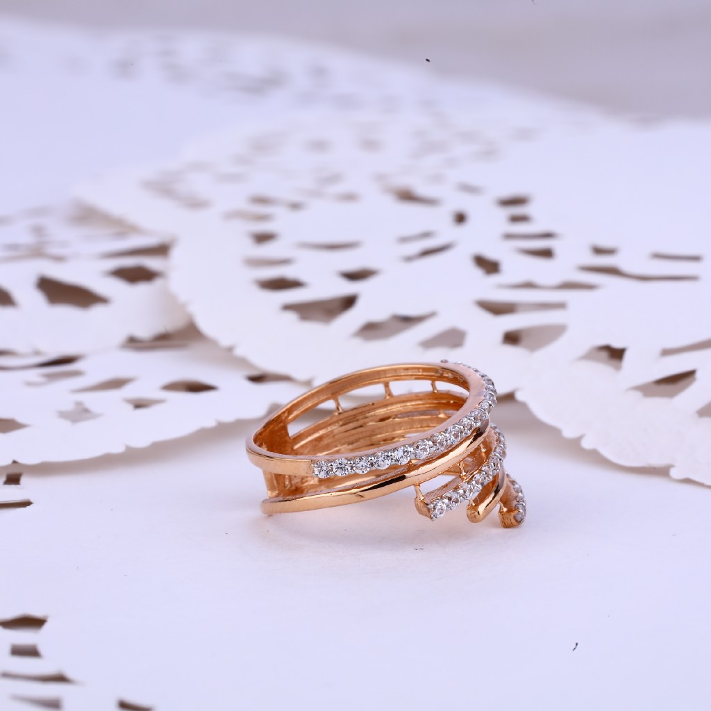 Rose Gold Designer Ladies Ring-RLR325 - Image 3