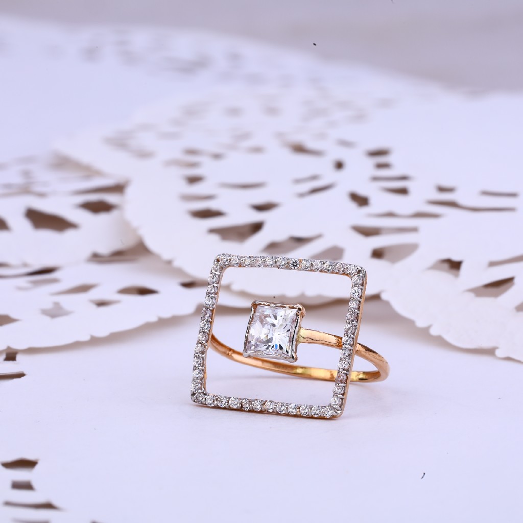 Ladies Rose Gold Solitaire Cz Ring-RLR324