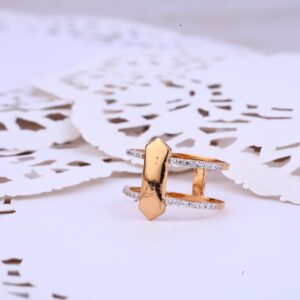 Ladies Rose Gold Casting Unique 18K Ring-RLR323